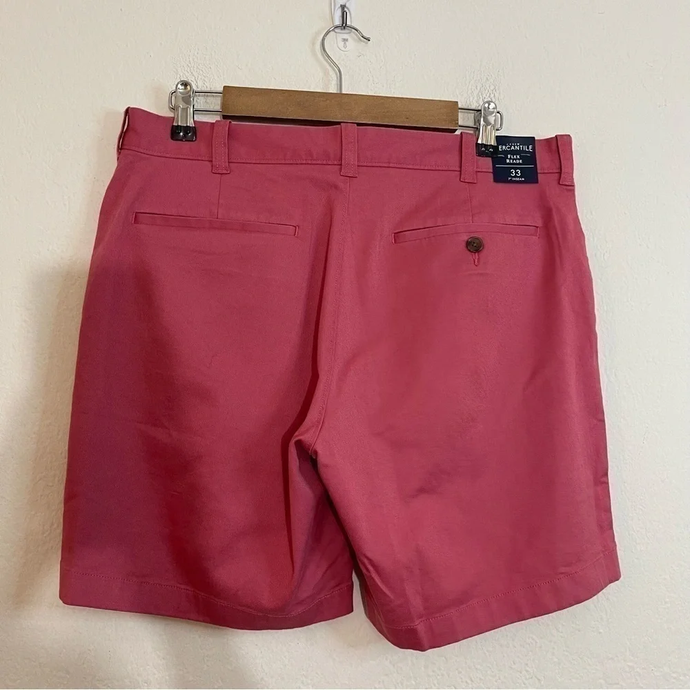 NWT J. Crew Mercantile Flex Hi-Rise Chino Shorts Men Size 33 Pink Pockets